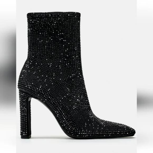 ZARA RHINESTONE HEELED ANKLE BOOTS - Picture 2 of 14